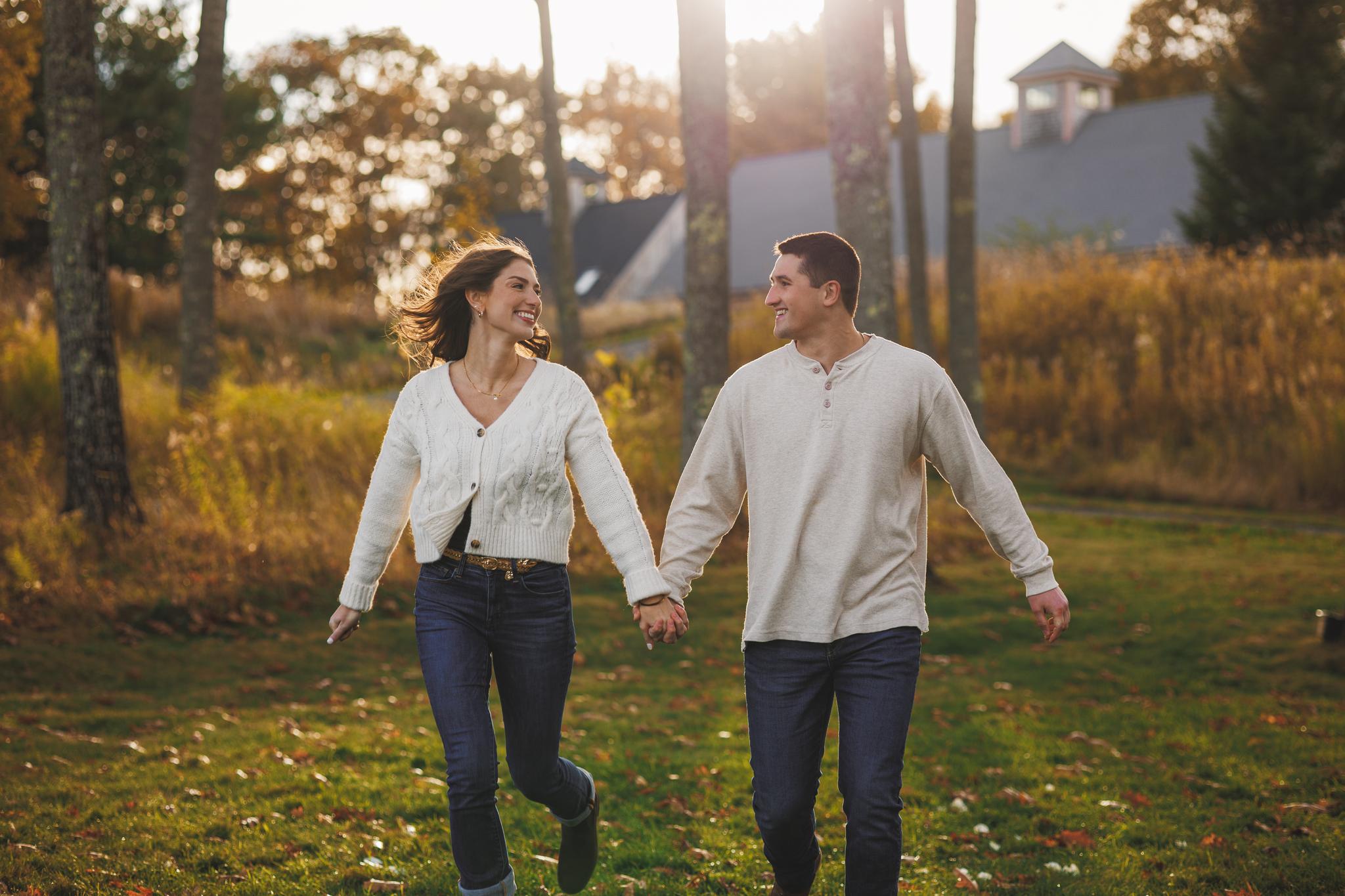 Beech Hill Farm Engagement Session — Nicole & Aaron’s Candid, Heartfelt Sunset Shoot in Pittston, Maine