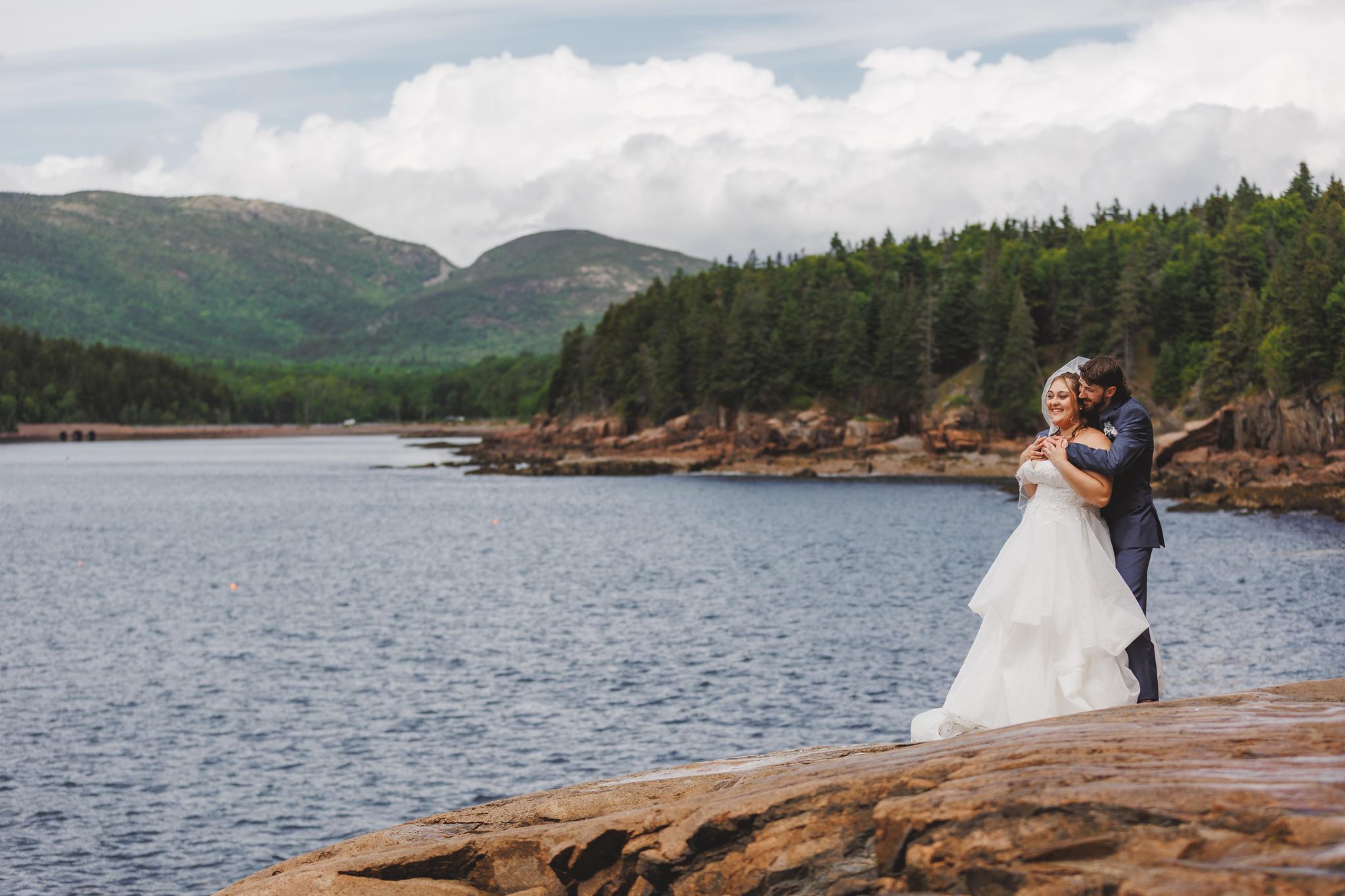 Sand Beach Acadia Elopement Ceremony