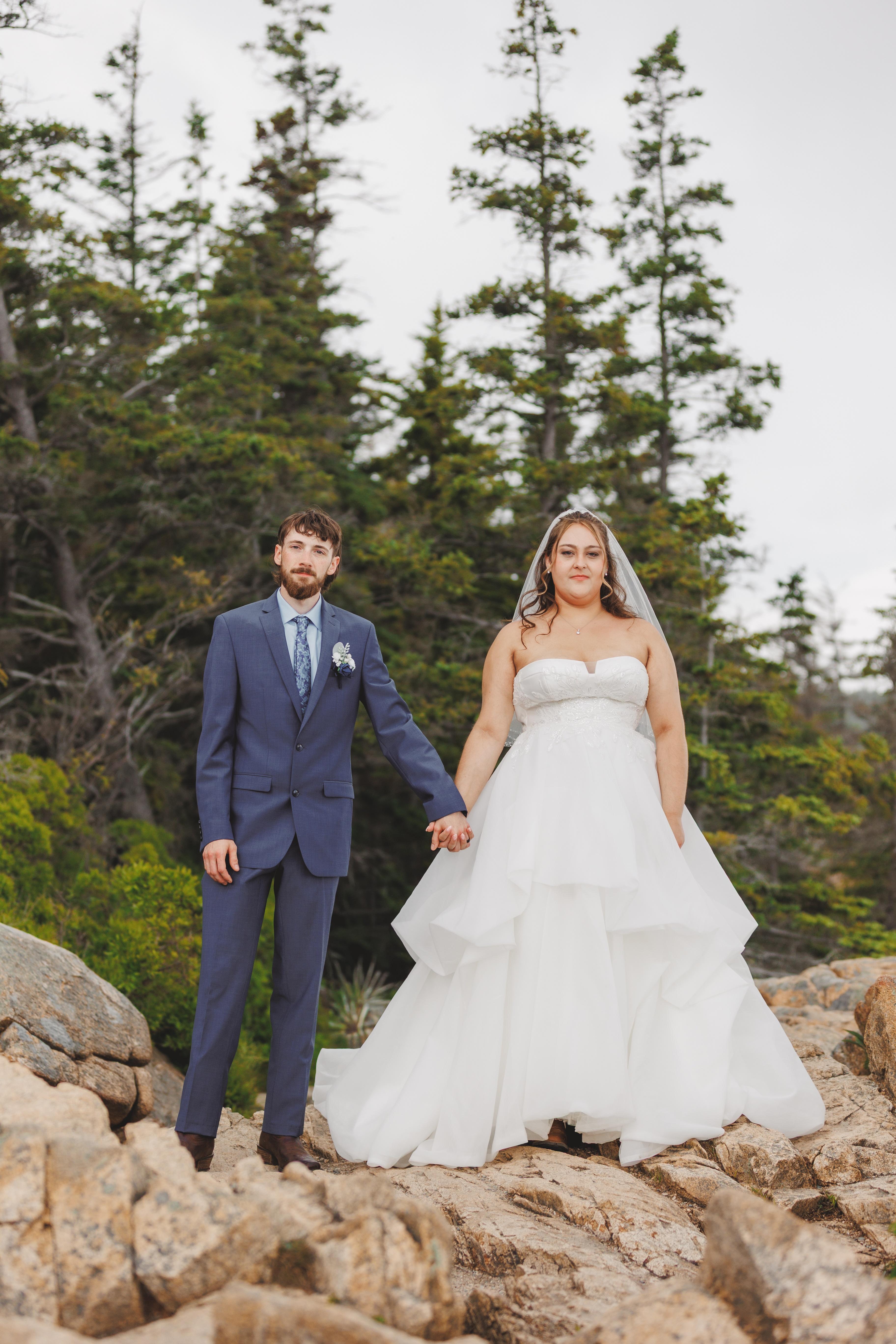 Sand Beach Acadia Elopement Ceremony