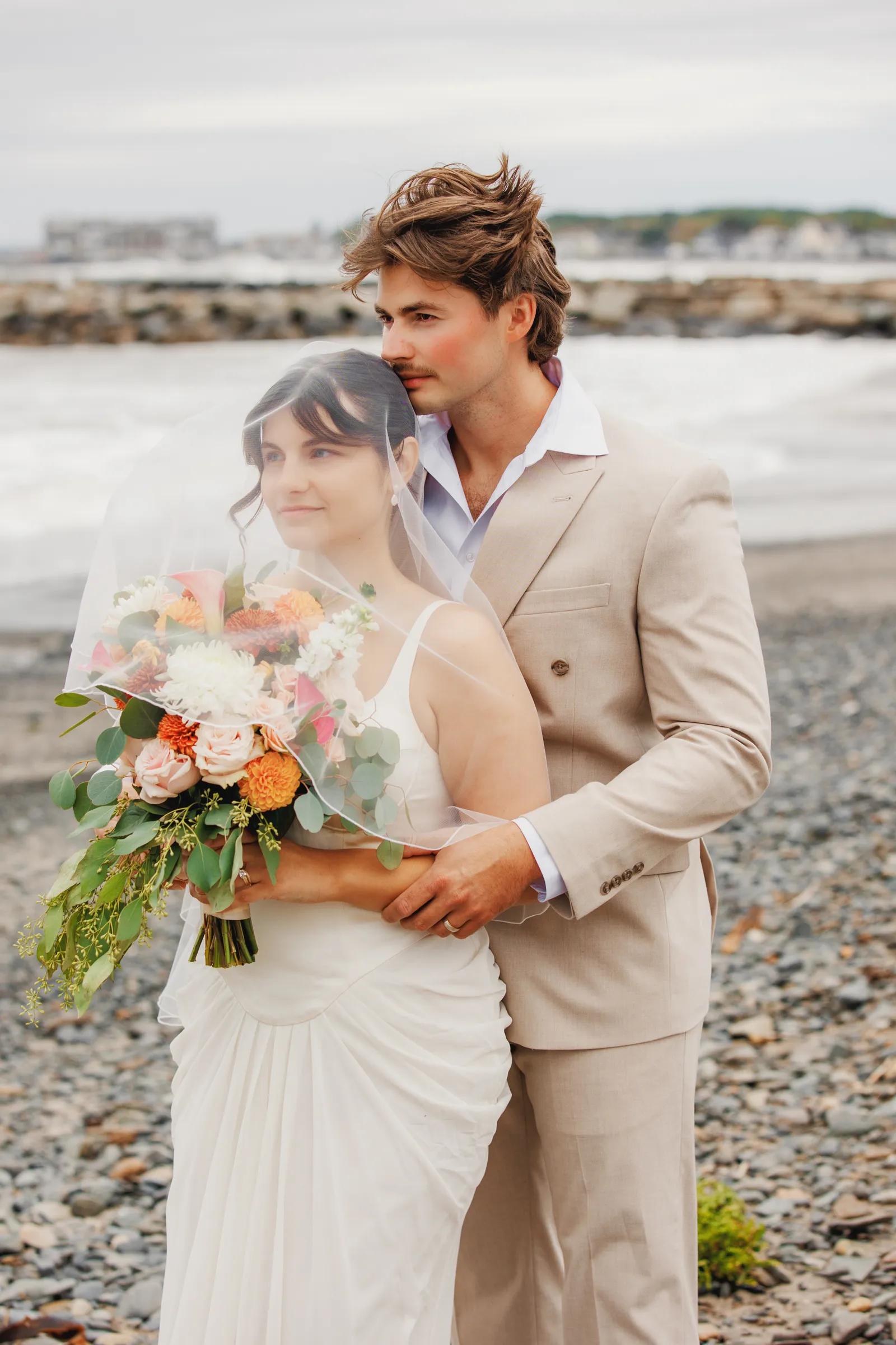 Kendra & Ben's Intimate Colony Beach Elopement | A Moody Kennebunkport Micro Wedding